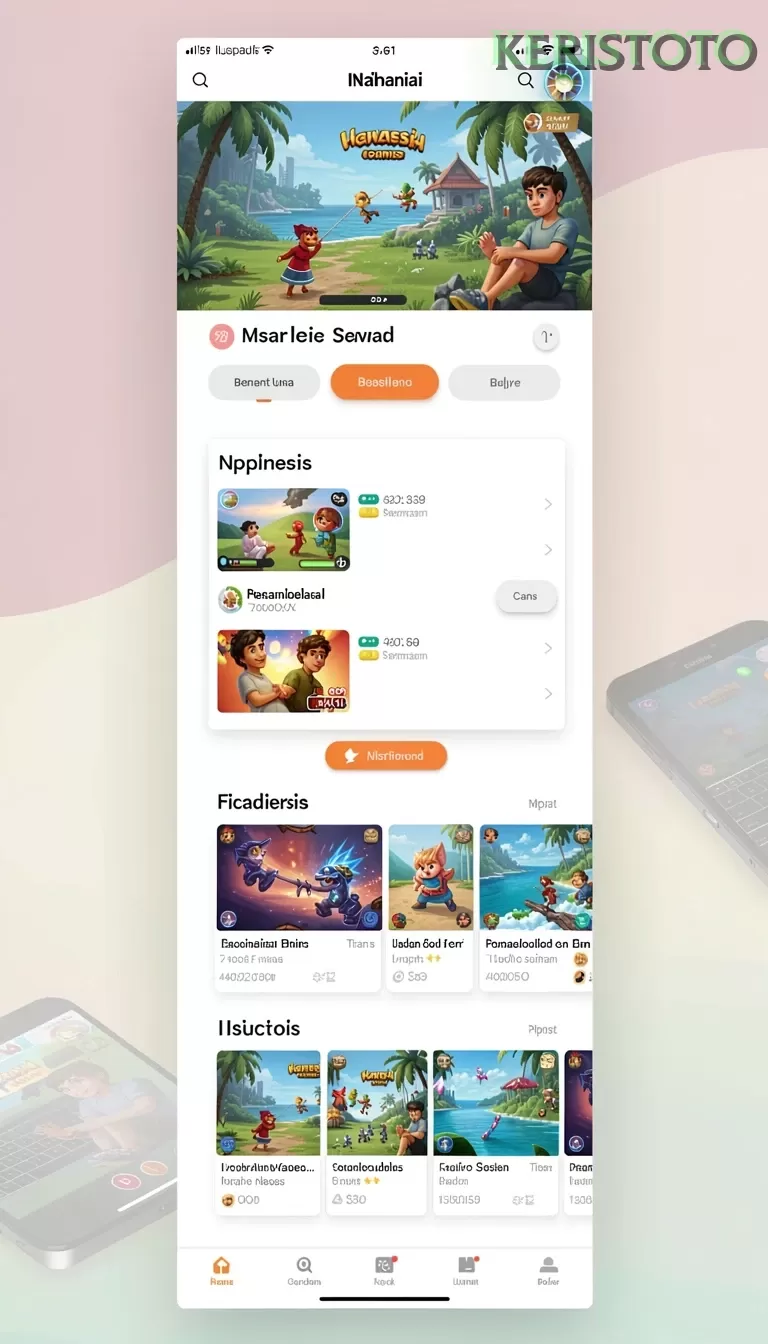 Cuplikan layar TOKYOBOLA — menu navigasi