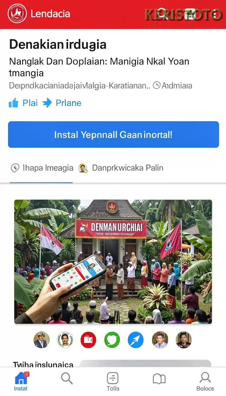 Cuplikan layar KETUA — menu navigasi